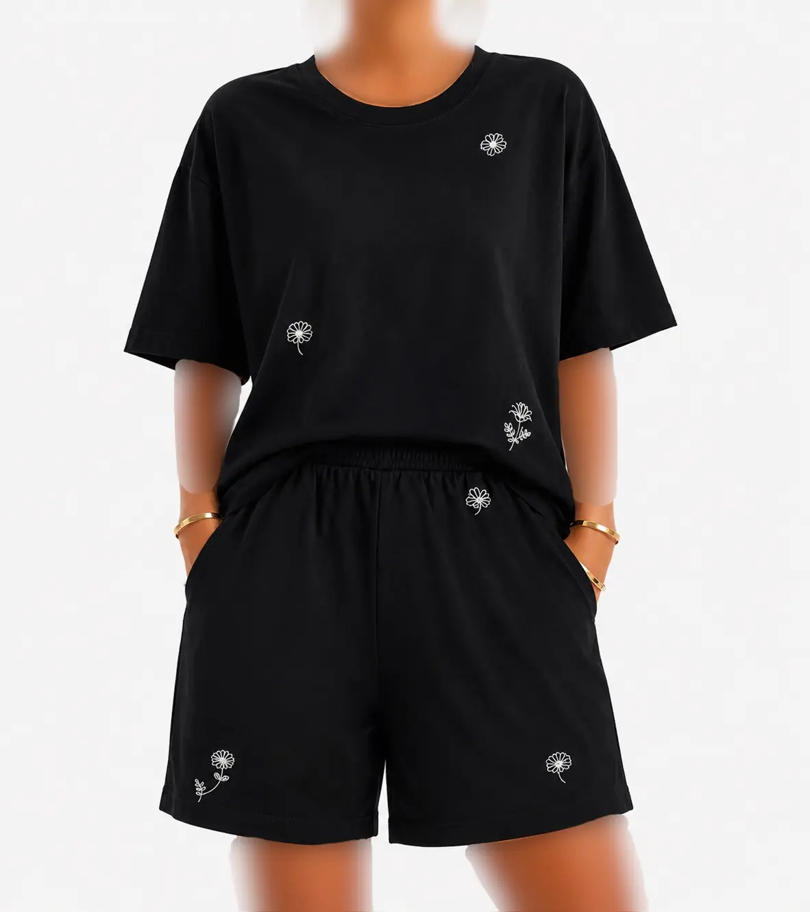 شلوارک زنانه گلدوزی راشا